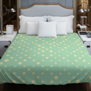 Preppy Green Polka Dots Pattern Duvet Cover