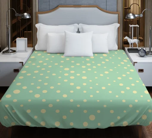 Preppy Green Polka Dots Pattern Duvet Cover