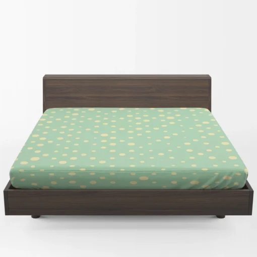 Preppy Green Polka Dots Pattern Fitted Sheet 1