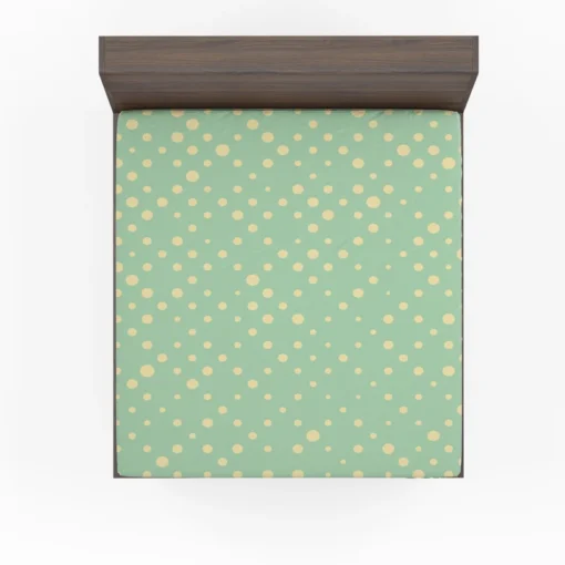 Preppy Green Polka Dots Pattern Fitted Sheet