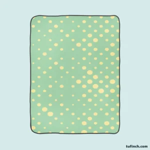 Preppy Green Polka Dots Pattern Fleece Blanket 1