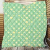 Preppy Green Polka Dots Pattern Quilt Blanket