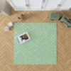 Preppy Green Polka Dots Pattern Rug