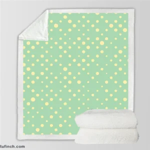 Preppy Green Polka Dots Pattern Sherpa Fleece Blanket