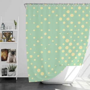 Preppy Green Polka Dots Pattern Shower Curtain