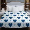 Pretty Blue Love Heart Duvet Cover