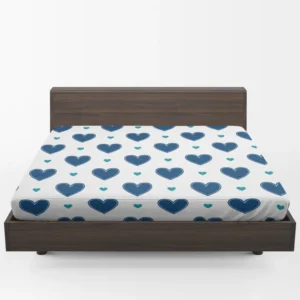 Pretty Blue Love Heart Fitted Sheet 1