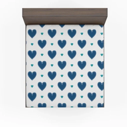 Pretty Blue Love Heart Fitted Sheet