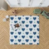 Pretty Blue Love Heart Rug