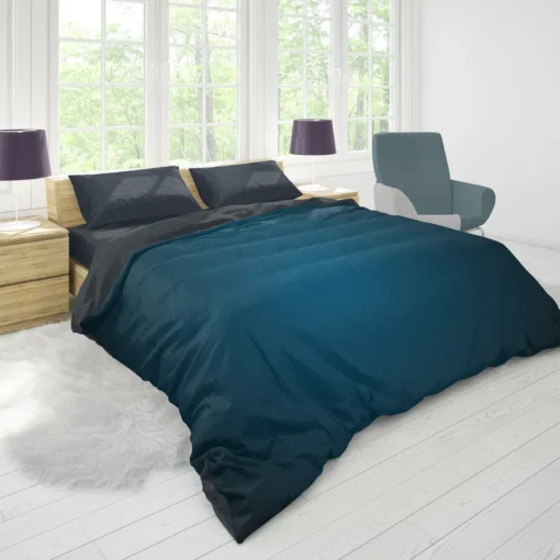 Prussian Blue Gradient Color Duvet Cover 1