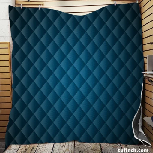 Prussian Blue Gradient Color Quilt Blanket