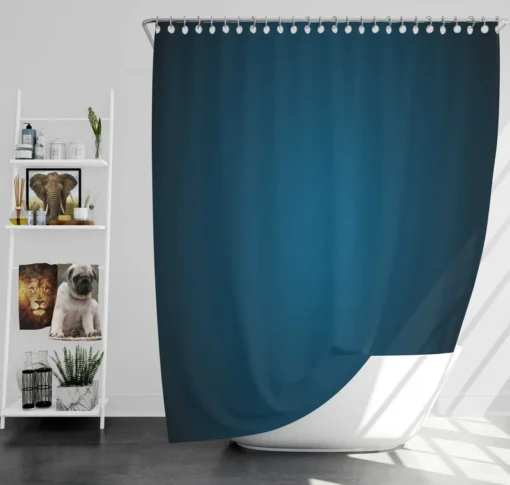 Prussian Blue Gradient Color Shower Curtain