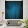 Prussian Blue Gradient Color Wall Tapestry