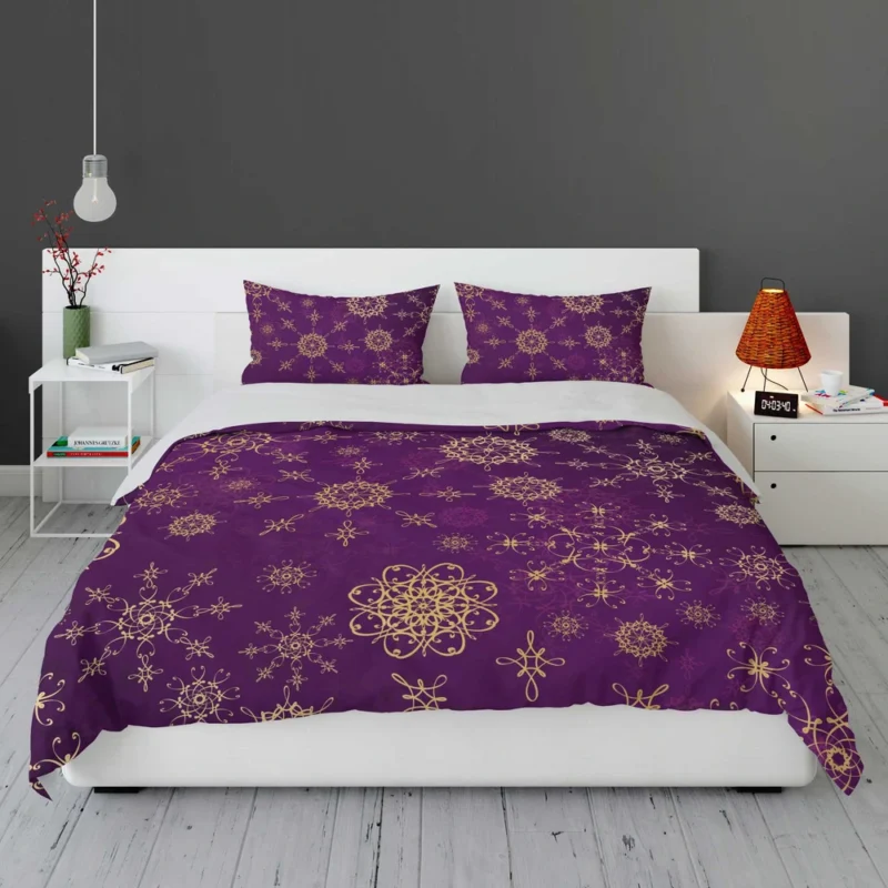 Purple And Gold Abstract Bedding Set 1