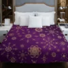 Purple And Gold Abstract Duvet Cover