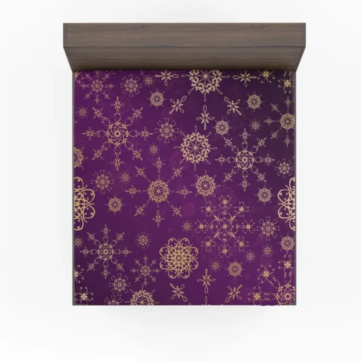 Purple And Gold Abstract Fitted Sheet