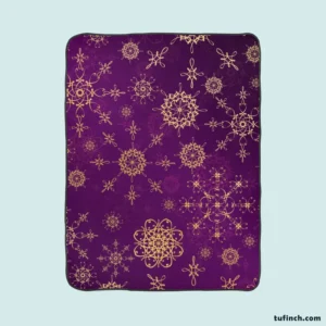 Purple And Gold Abstract Fleece Blanket 1