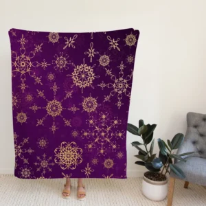 Purple And Gold Abstract Fleece Blanket