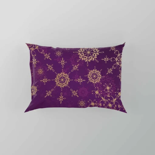 Purple And Gold Abstract Pillow Case