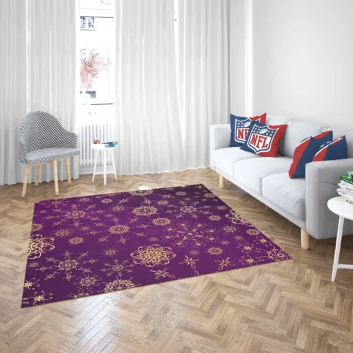 Purple And Gold Abstract Rug 2