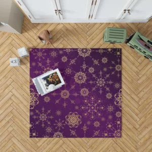 Purple And Gold Abstract Rug