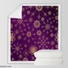 Purple And Gold Abstract Sherpa Fleece Blanket