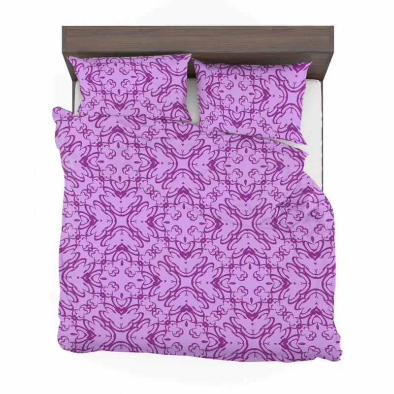 Purple And Purple Floral Design Bedding Set 2