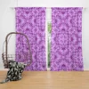 Purple And Purple Floral Design Curtain