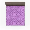 Purple And Purple Floral Design Fitted Sheet