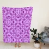 Purple And Purple Floral Design Fleece Blanket