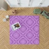 Purple And Purple Floral Design Rug