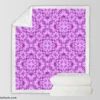 Purple And Purple Floral Design Sherpa Fleece Blanket