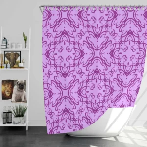 Purple And Purple Floral Design Shower Curtain