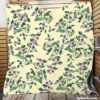 Purple Basil Flowers Pattern Quilt Blanket