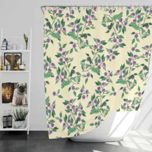 Purple Basil Flowers Pattern Shower Curtain