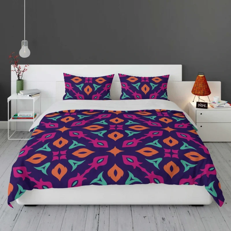 Purple Batik Folk Design Bedding Set 1