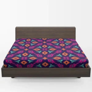 Purple Batik Folk Design Fitted Sheet 1