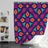 Purple Batik Folk Design Shower Curtain