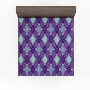 Purple Blue Argyle Pattern Fitted Sheet