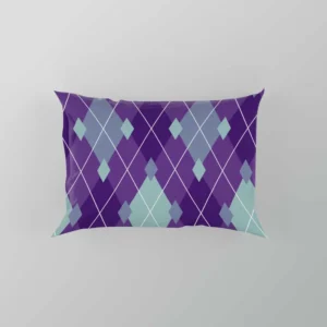 Purple Blue Argyle Pattern Pillow Case