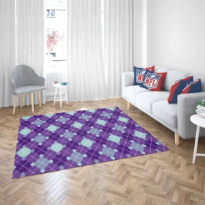 Purple Blue Argyle Pattern Rug 2