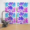 Purple Blue Pink Gradient Floral Curtain