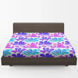 Purple Blue Pink Gradient Floral Fitted Sheet 1