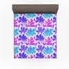 Purple Blue Pink Gradient Floral Fitted Sheet