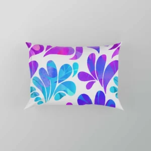 Purple Blue Pink Gradient Floral Pillow Case