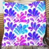 Purple Blue Pink Gradient Floral Quilt Blanket