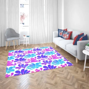 Purple Blue Pink Gradient Floral Rug 2