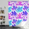 Purple Blue Pink Gradient Floral Shower Curtain