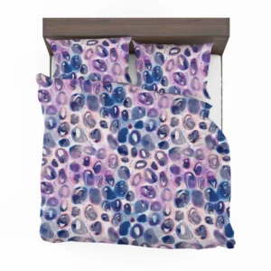 Purple Blue Watercolor Leopard Pattern Bedding Set 2