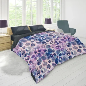 Purple Blue Watercolor Leopard Pattern Duvet Cover 1